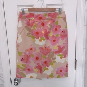 Floral J Crew pencil skirt